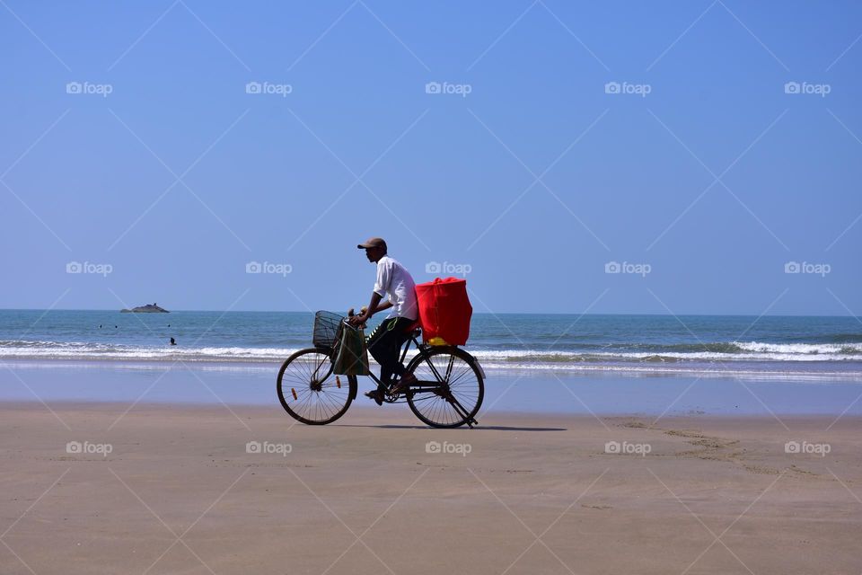 Ice cream seller on a bicycle