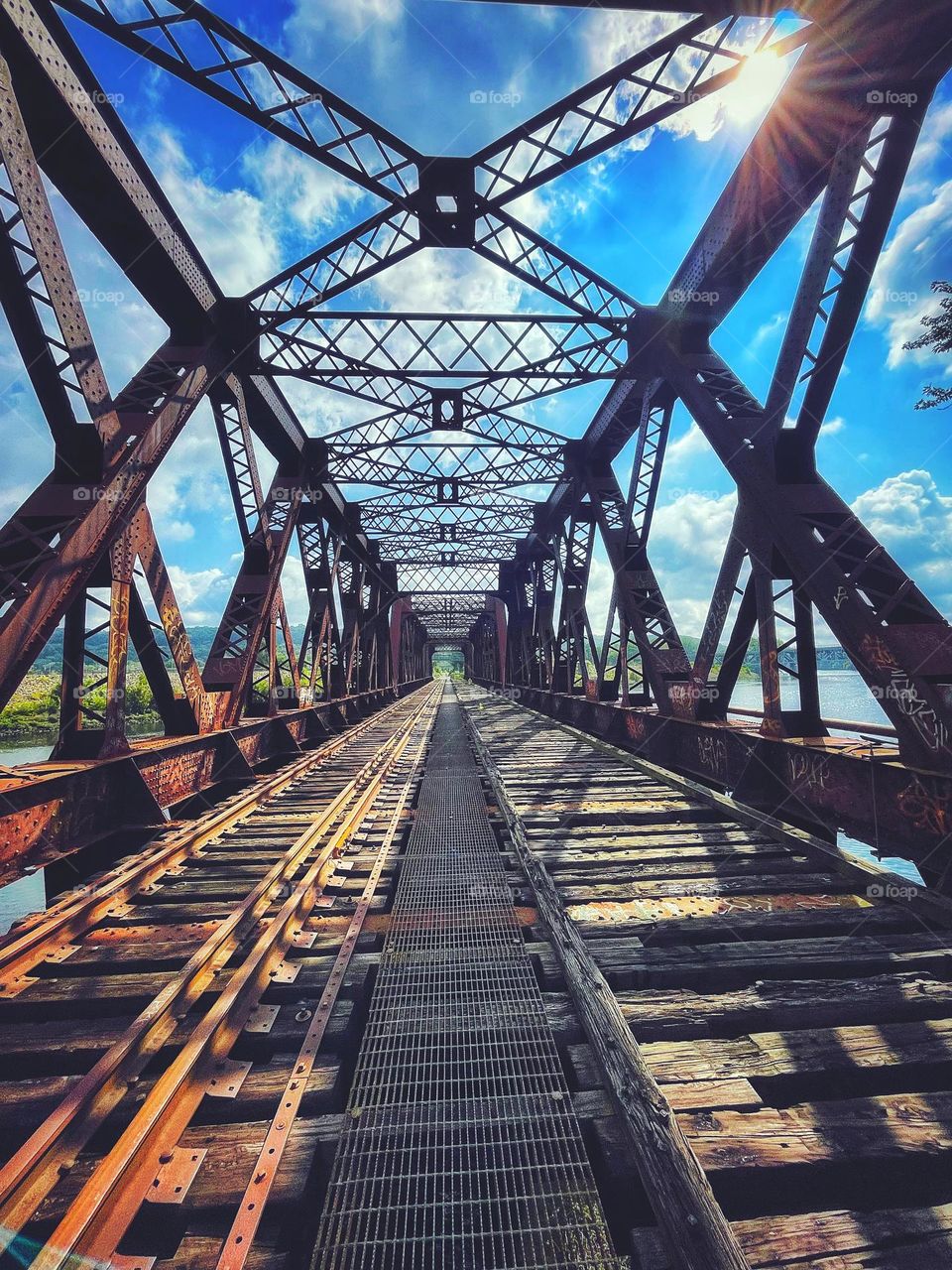 Derelict bridge on a gorgeous day 