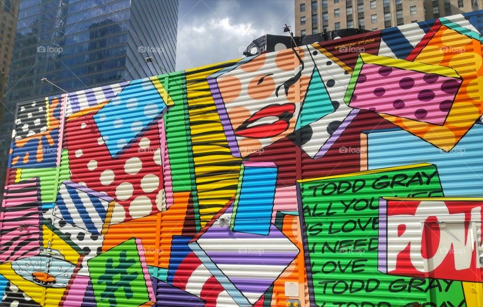 New York City wall art. illustration, city, usa, vector, design, street, wall, symbol, travel, art, urban, new, york, nyc, business, architecture, america, background, cityscape, manhattan, building, new york, decoration, icon, brooklyn, old, skyline