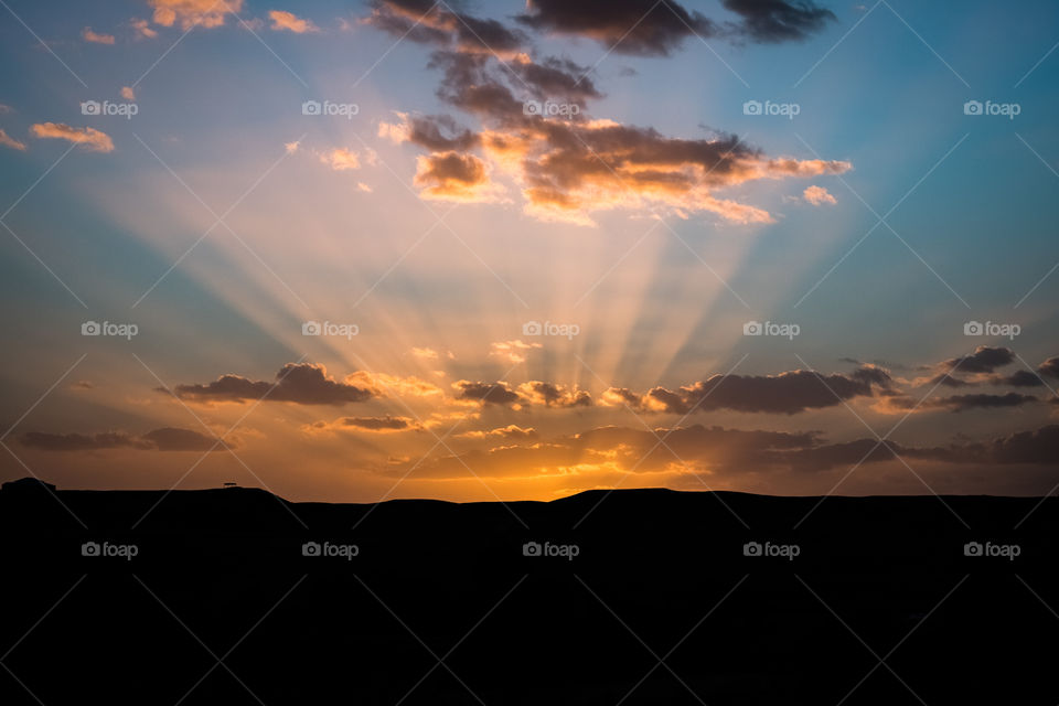 Beautiful sunset twilight moment in Egypt