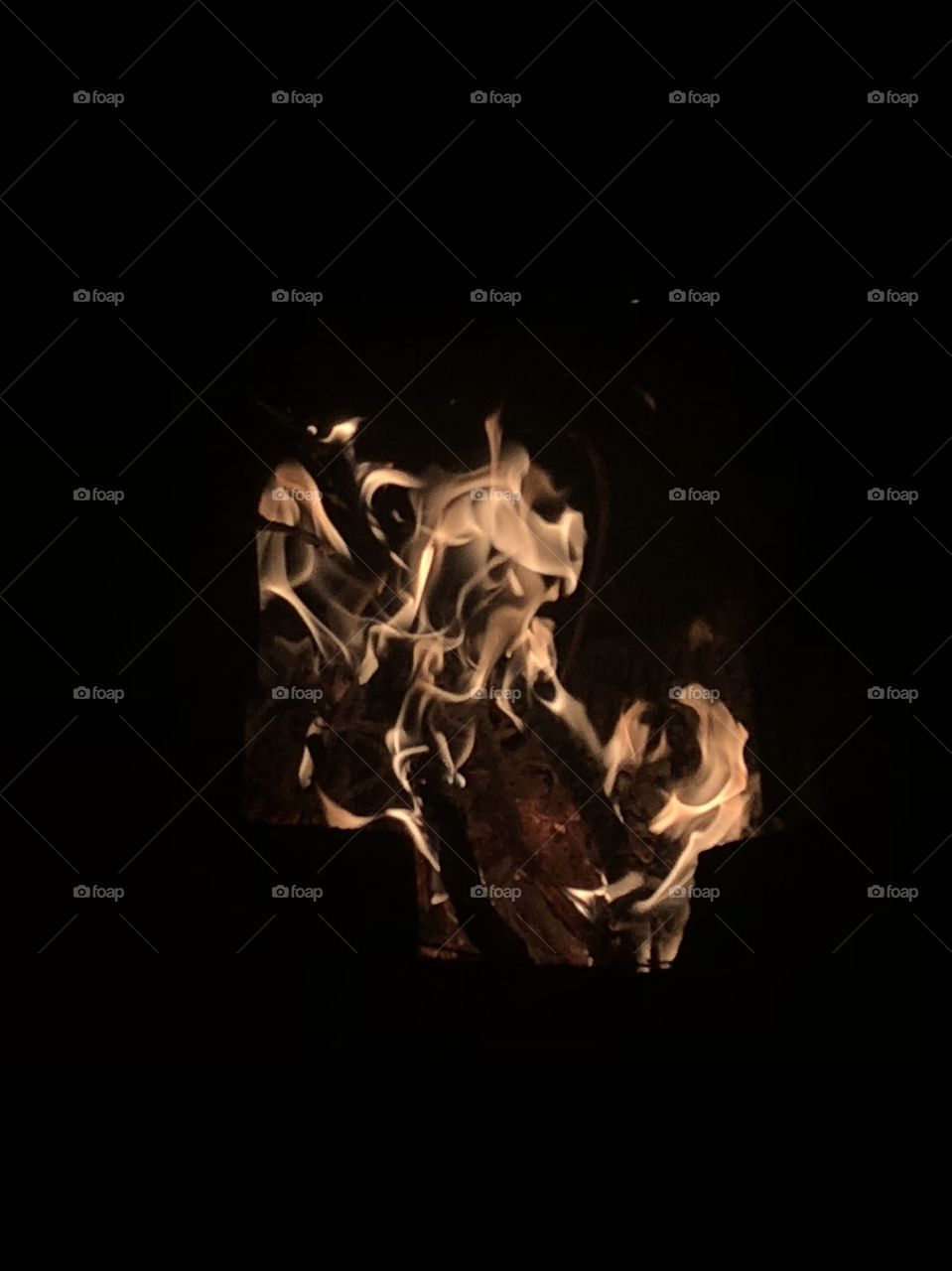 Fire Spirits. Flames. Fire Worshipping. Burning Wood. Heat. Peaceful. Fire Goddess is Happy. Faces in the Flames. 