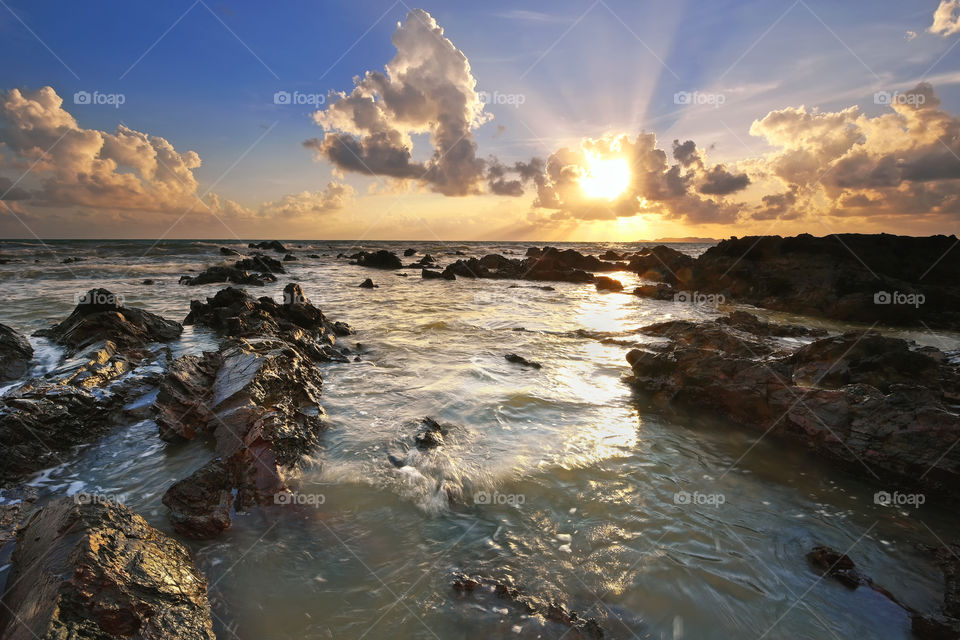 Beautiful sunrise over the beach