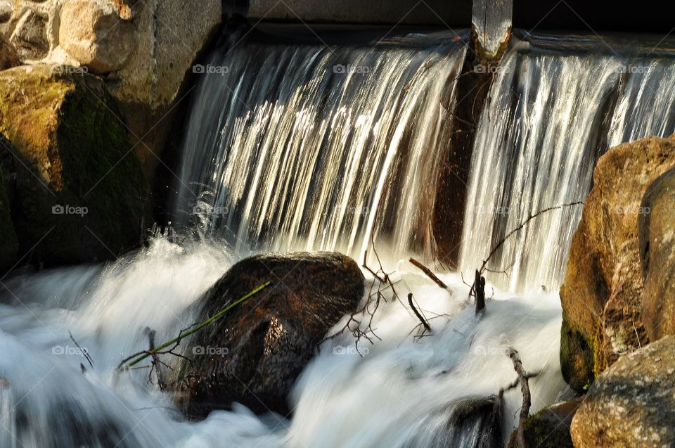 waterfall in the park in Poland