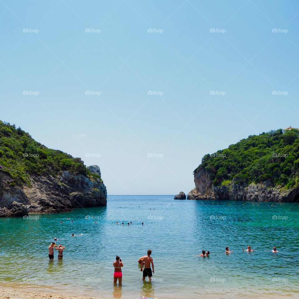 Paleokastritsa beach view, Corfu, Greece