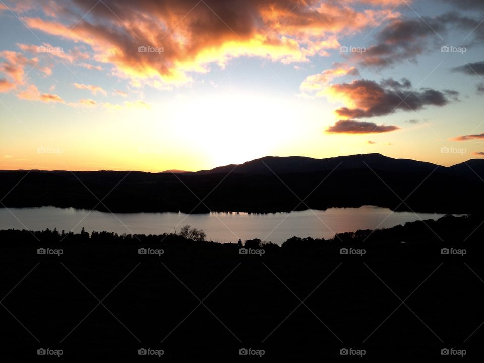 Sun set, Lake District -England 