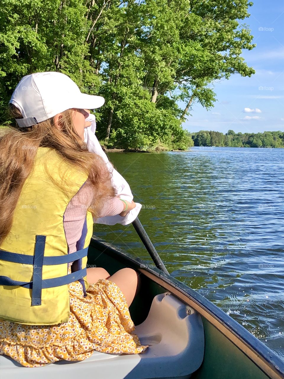 Briana in Canoe at Mogadore Lake 