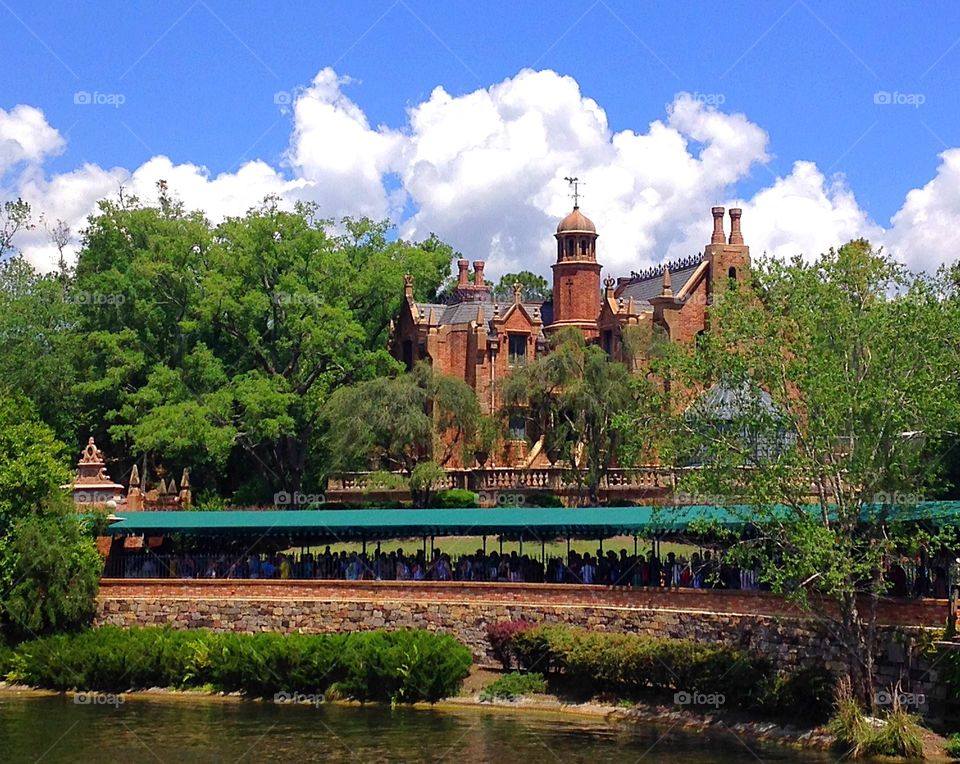 Quite a line for the Haunted Mansion 
 