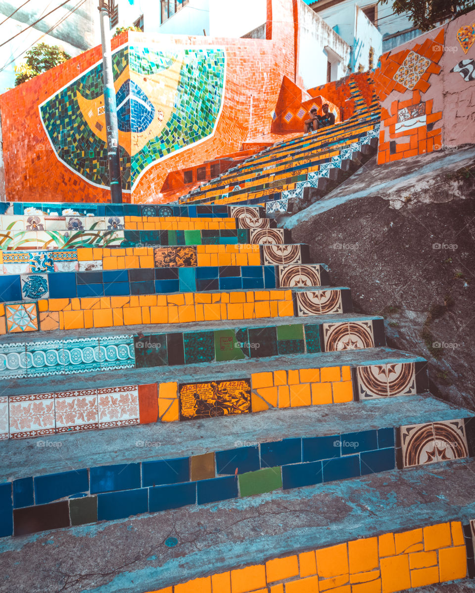 Rio de Janeiro stairs, colorful 