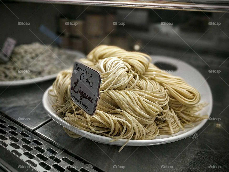 Homemade pasta shelf.