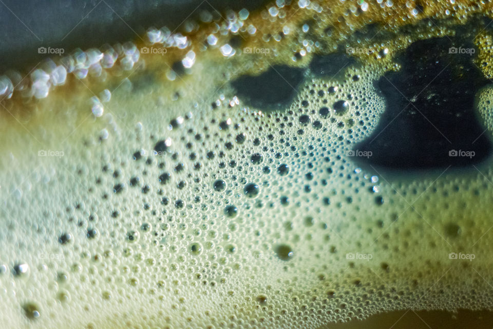 Coffe bubbles macro closeup view