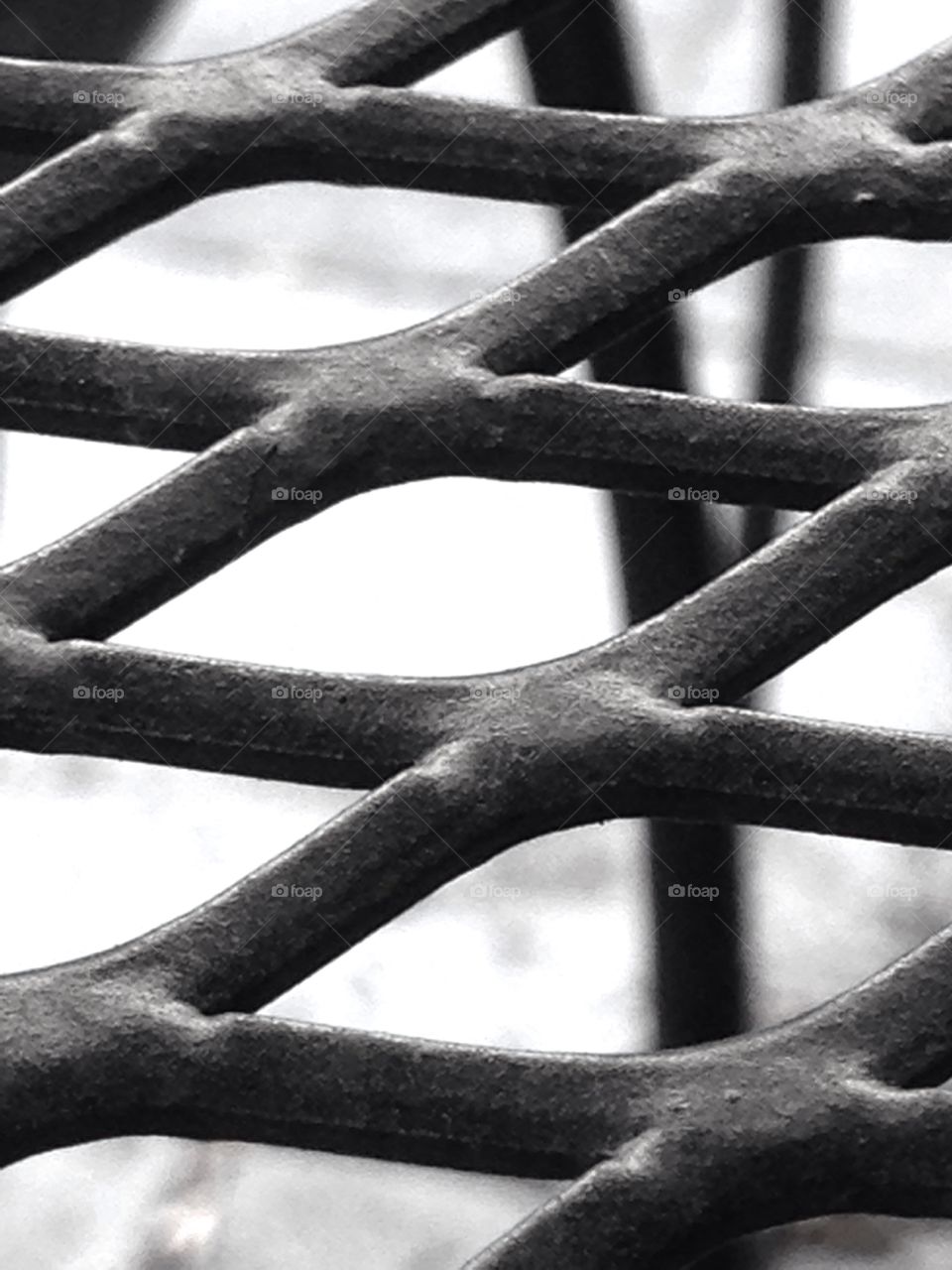 Iron, table, black and white, outdoors 