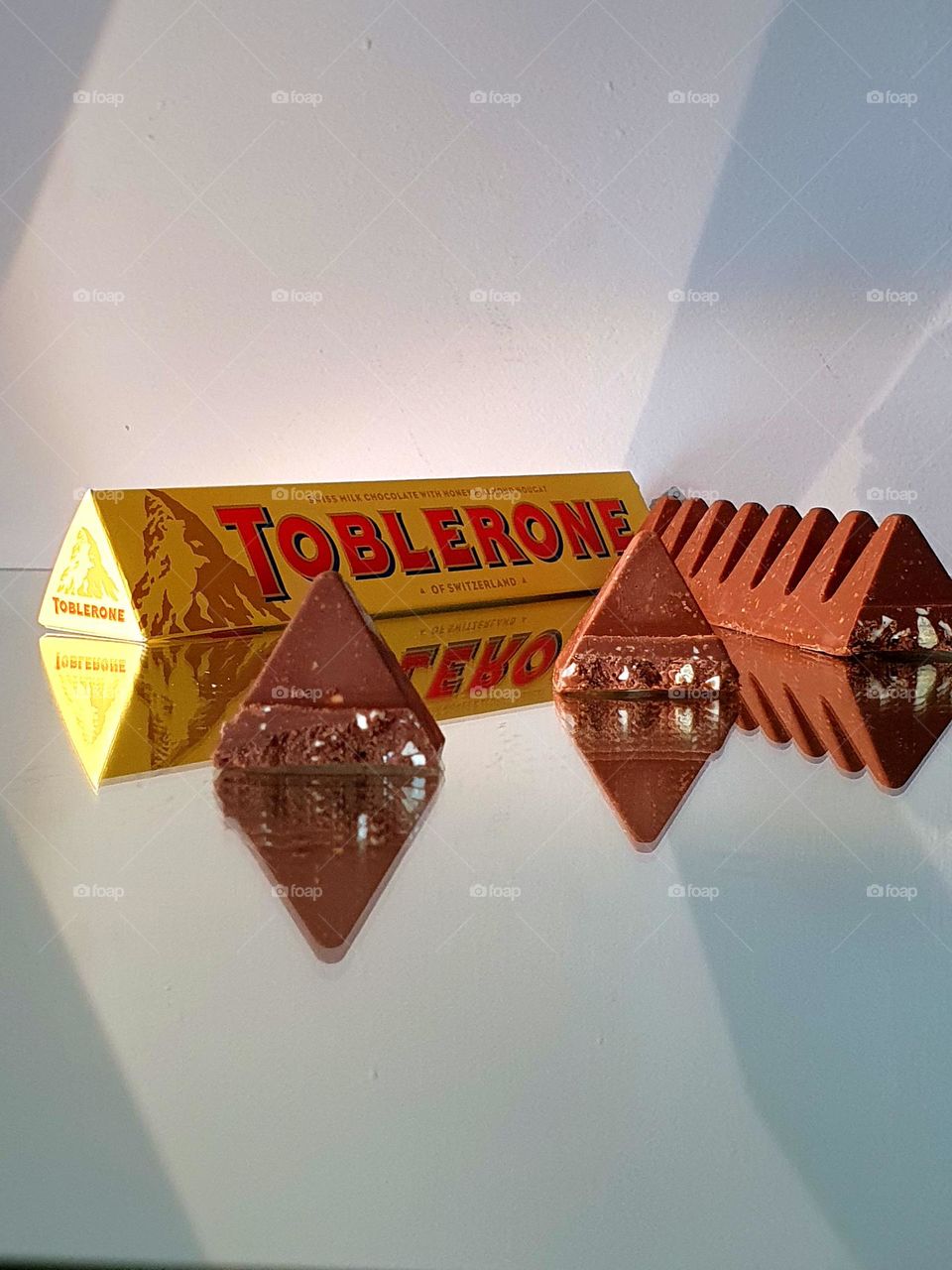 triangle - Toblerone- triangular chocolate with almonds - see double