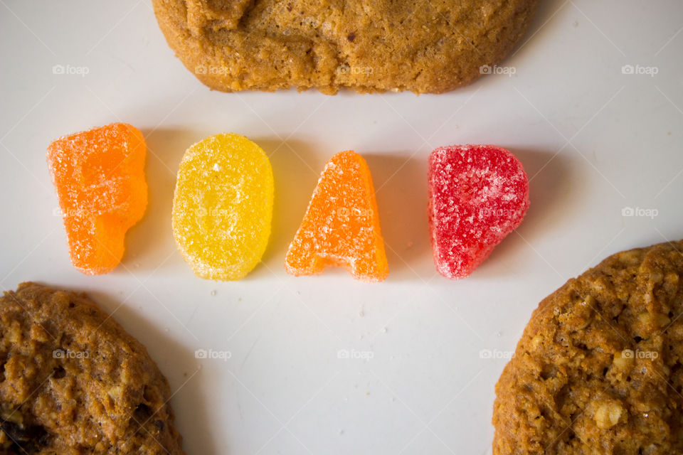 sweet candy and cookies