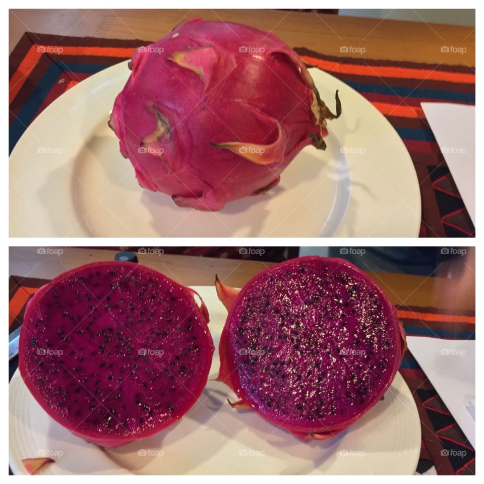 Dragon Fruit. My first time trying this delicious fruit and it was awesome