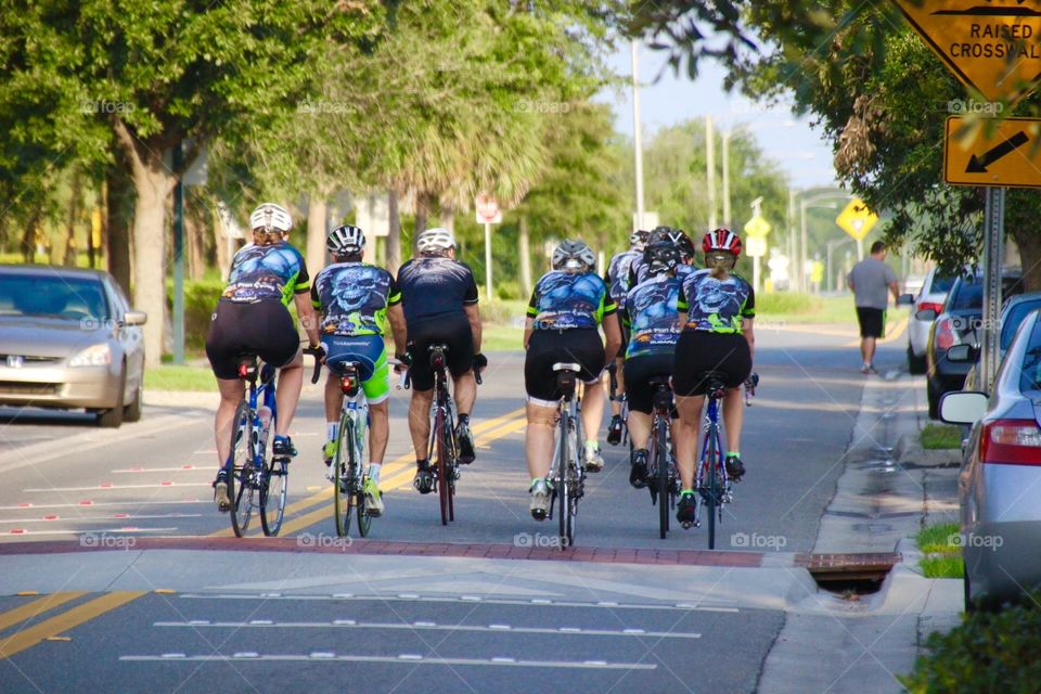 Cyclist in a pack