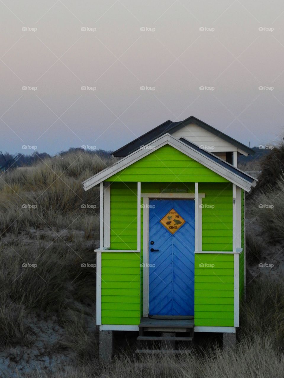 Green beachhut