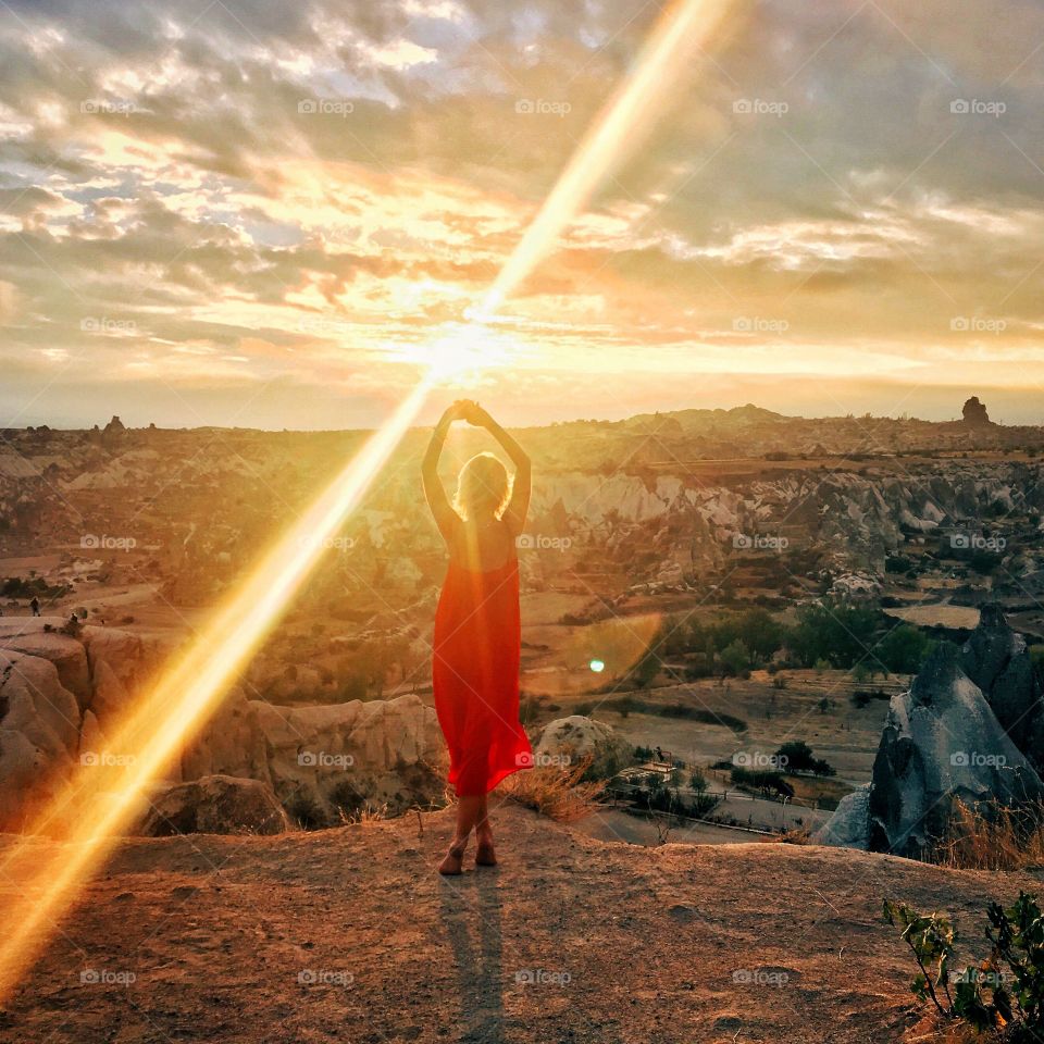 sunset in Cappadocia