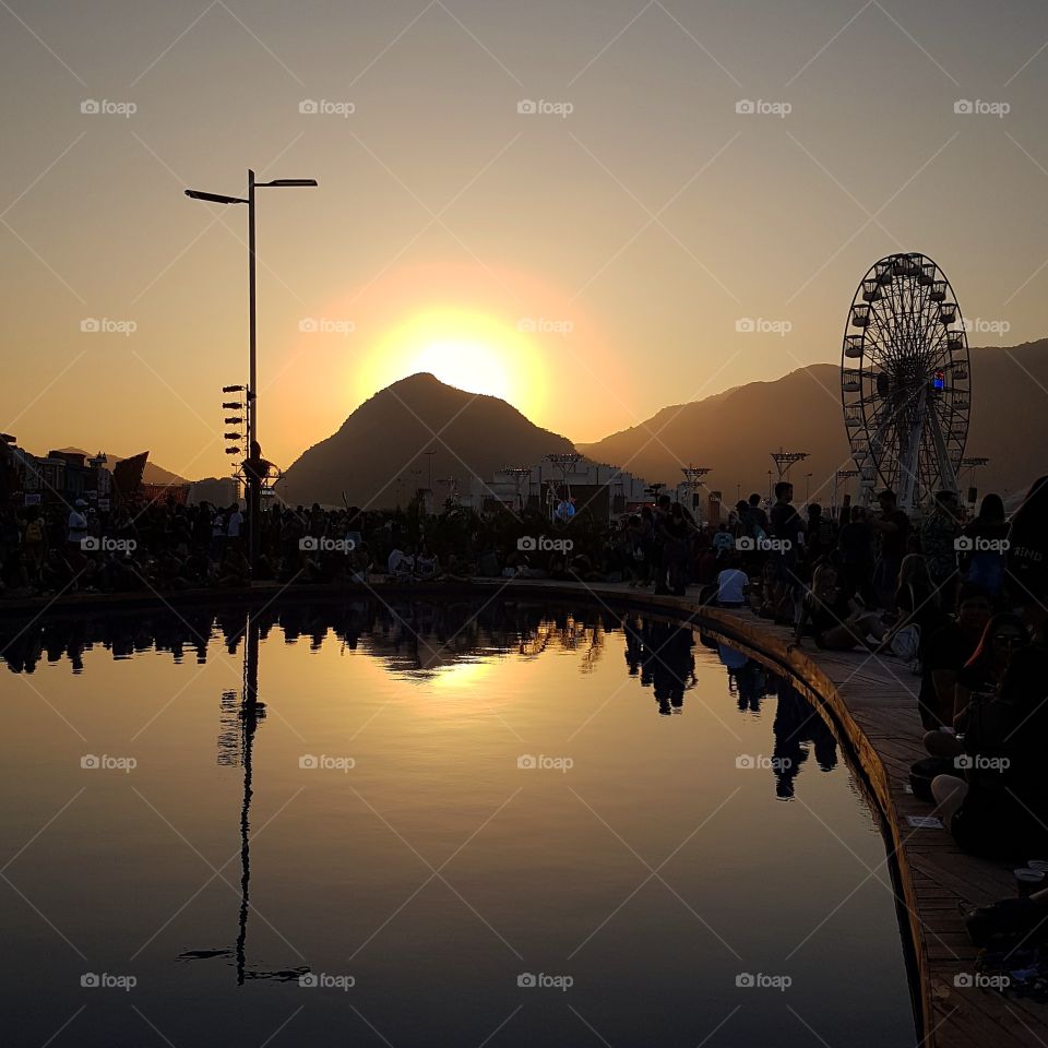 Sunset on Rock in Rio - Rio de Janeiro