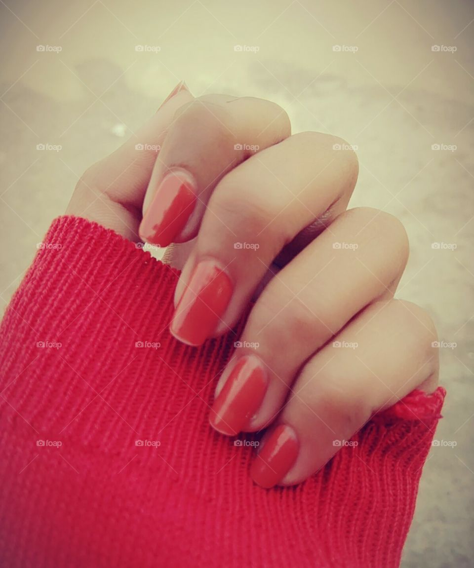 Nails with red hot