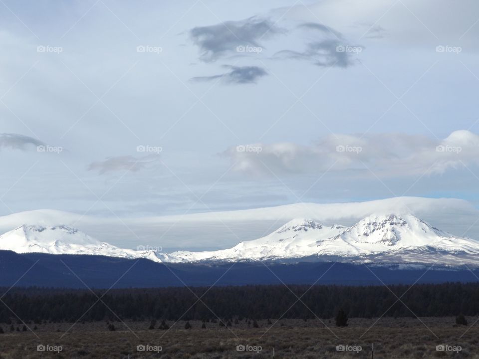 Mountains covered from snow during winter