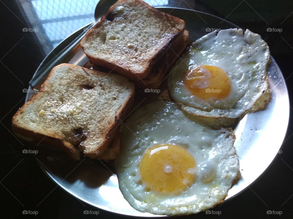 morning breakfast with eggs