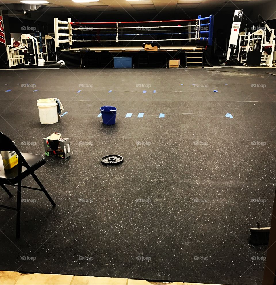 New Rubber floor for a Boxing Gym