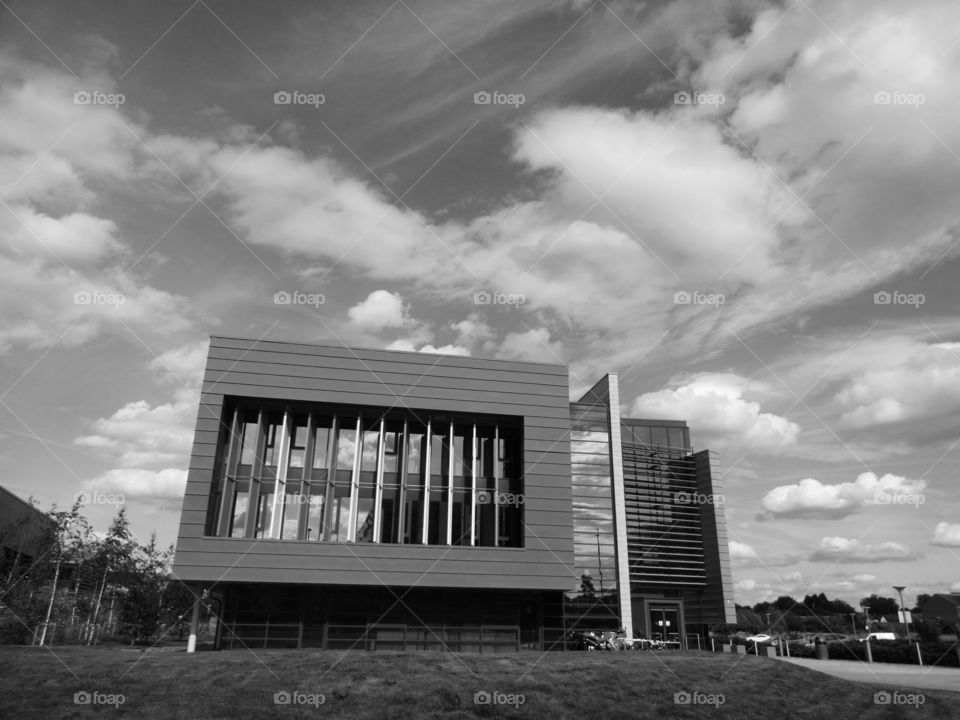 black and white architecture. English modern architecture