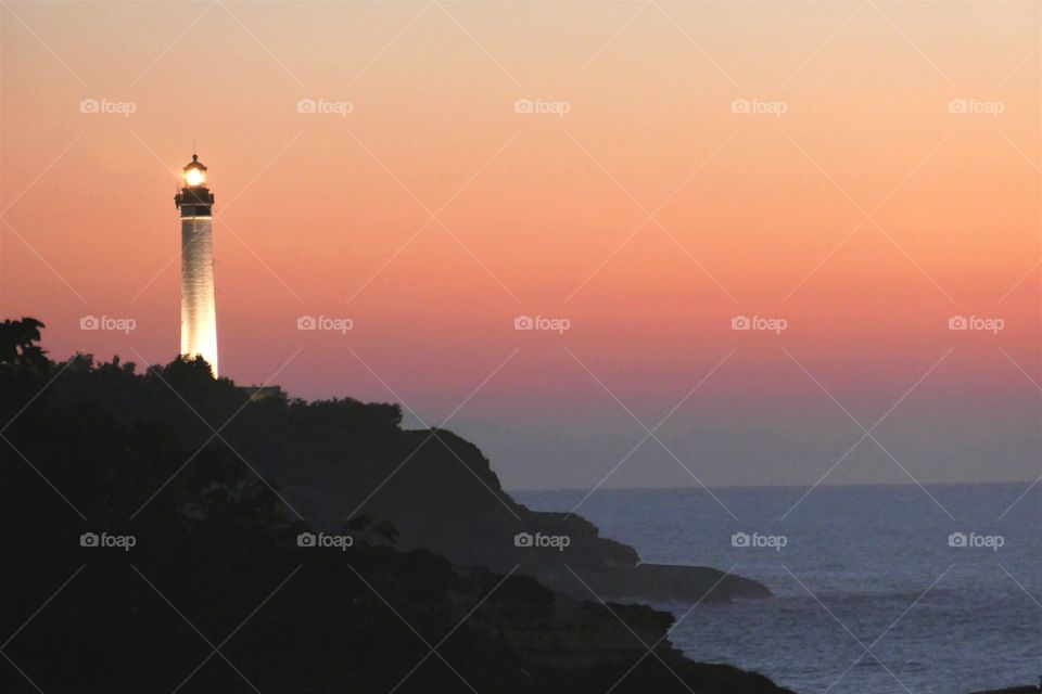 lighthouse in the evening