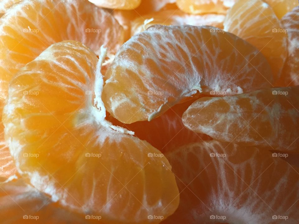 Freshly peeled oranges 