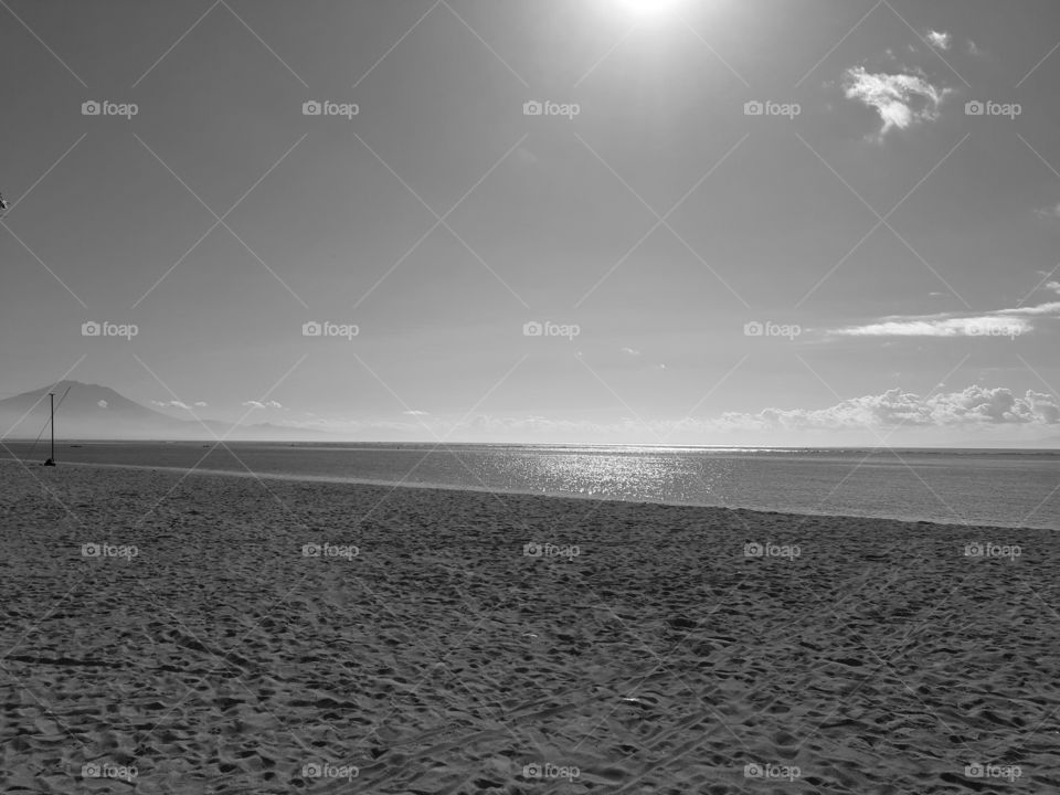 the monochrome of a Beach View