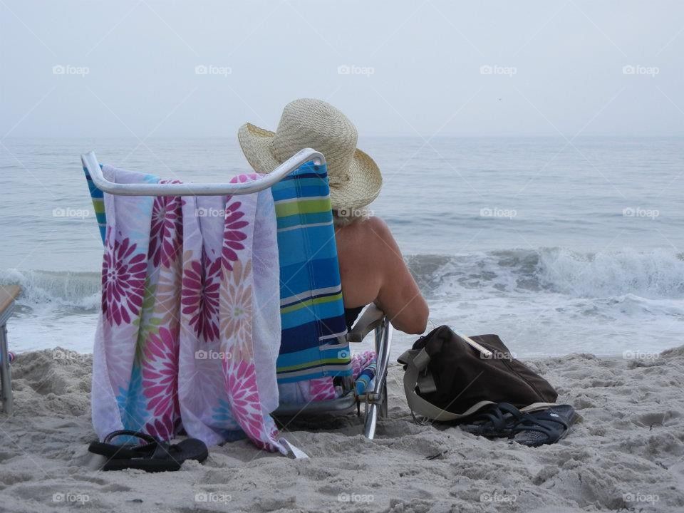 resting at the beach