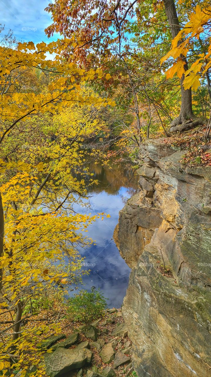 The river from atop a cliff