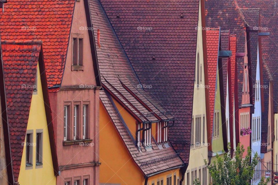 Old colorful houses in a row