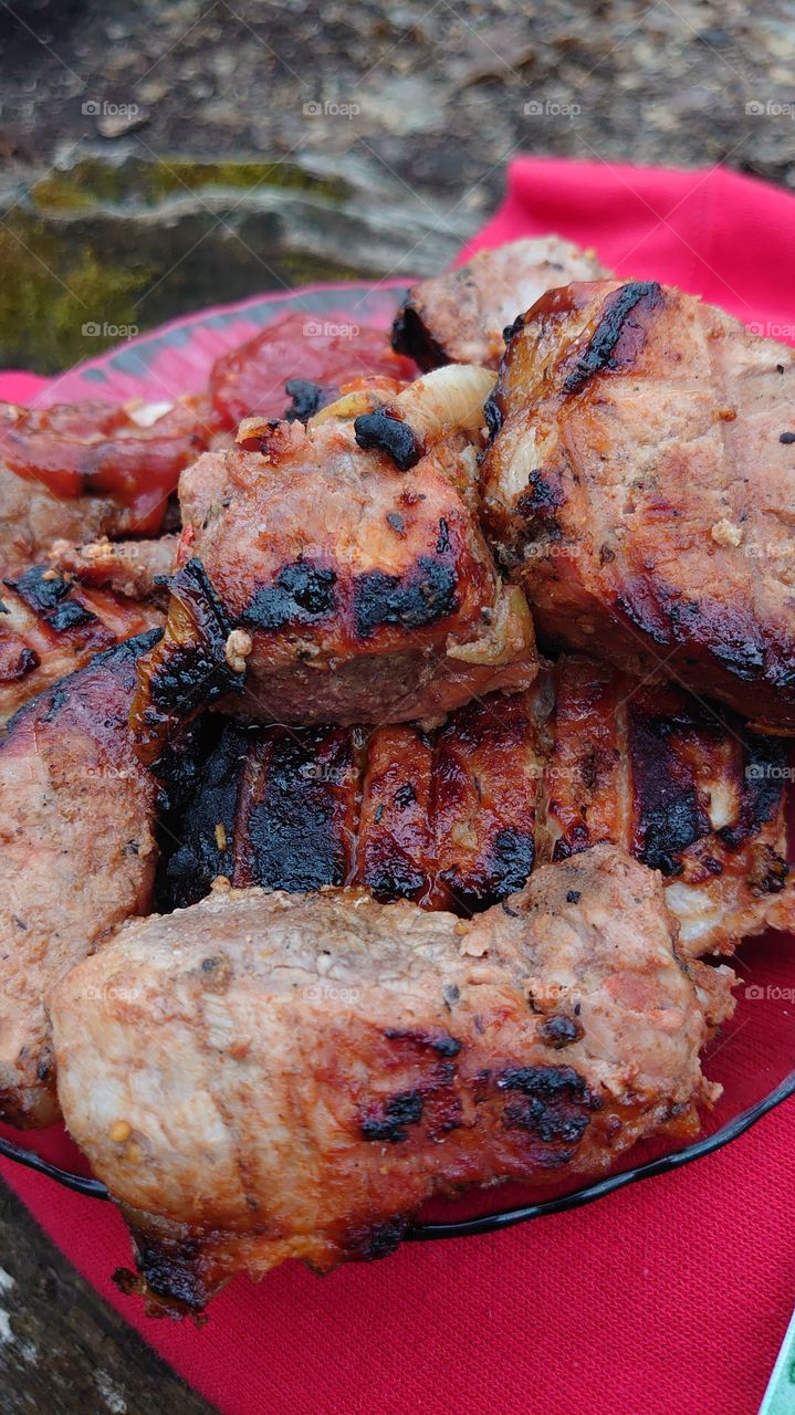 barbecue meat, Cooking home