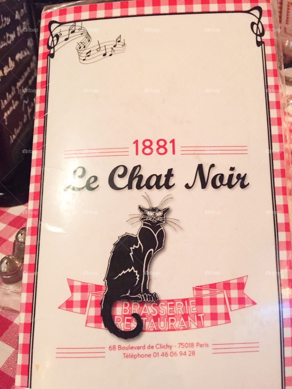 Le Chat Noir restaurant in Paris France.