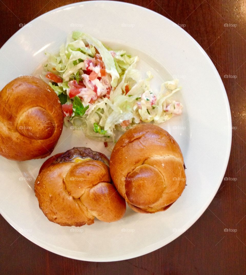 Mini Burger on Pretzel Bun
