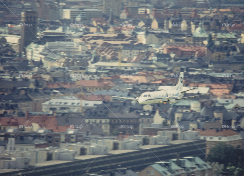 city stockholm plane aircraft by MagnusPm