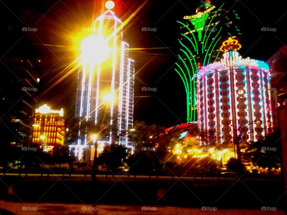 City Lights during evening in Macau. 
#AmazingView
