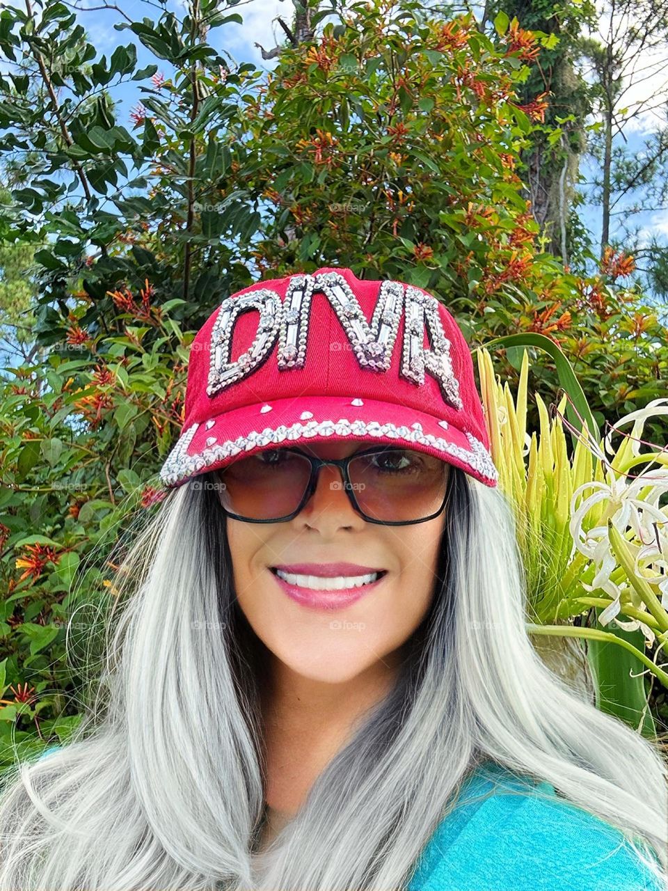 Popfizzy Red bling Diva hat.