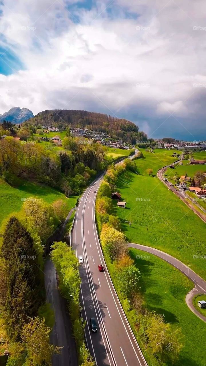 Glory be to God, the magnificent and picturesque view and the natural green trees are a view that is nothing more wonderful than it