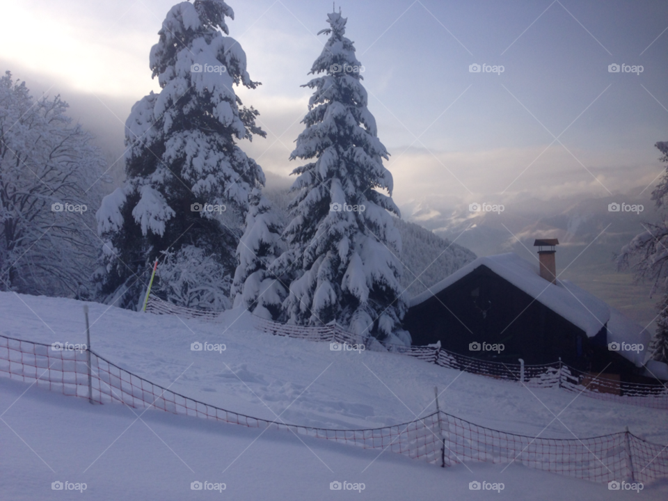 snow winter house switzerland by Elina