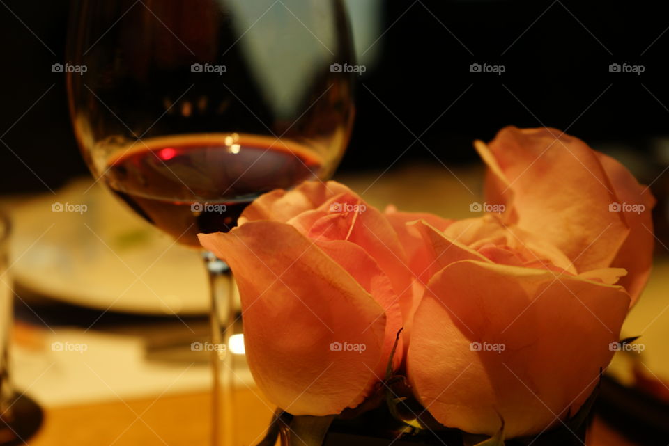 Rose and wine