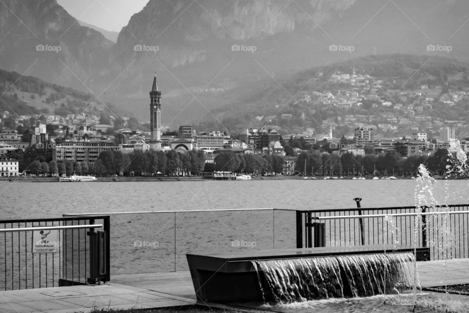 view of Lecco city center