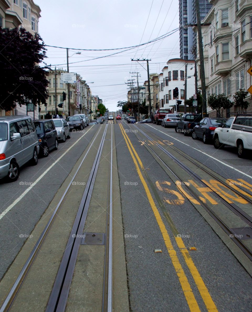 View of street in city