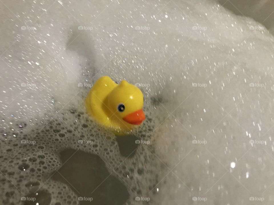 Rubber duckie your the one you make bath time lots of fun 