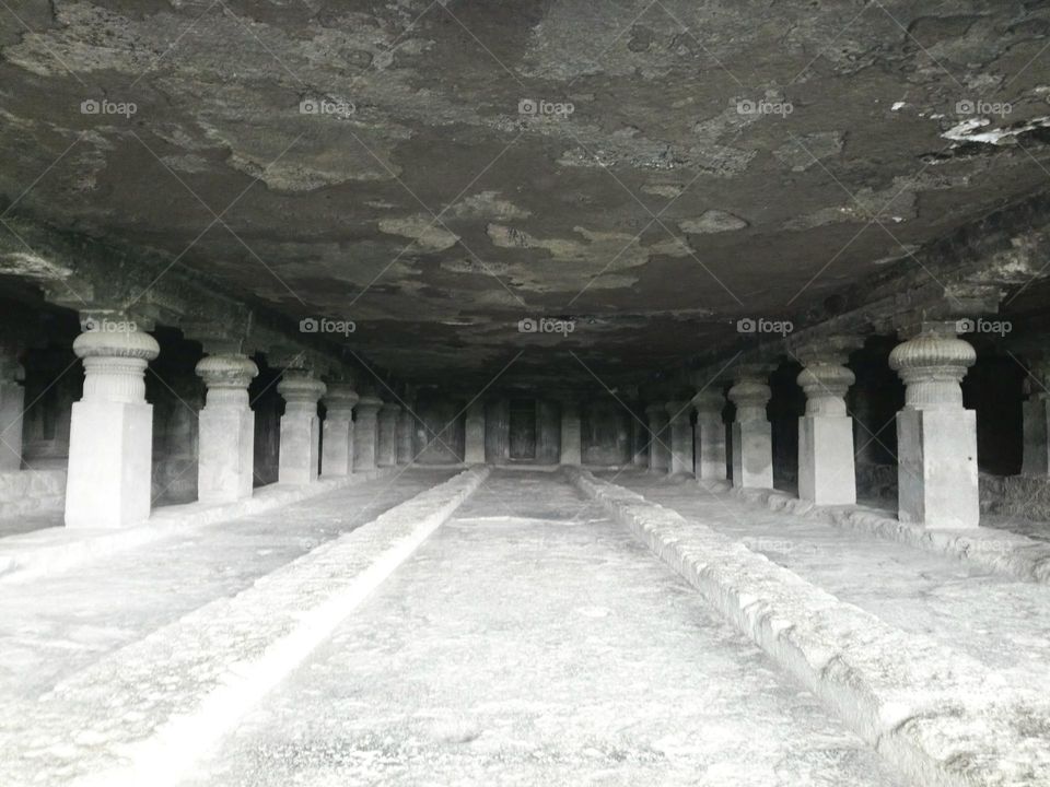 Ellora  - Rock cut - Buddhist Study Hall