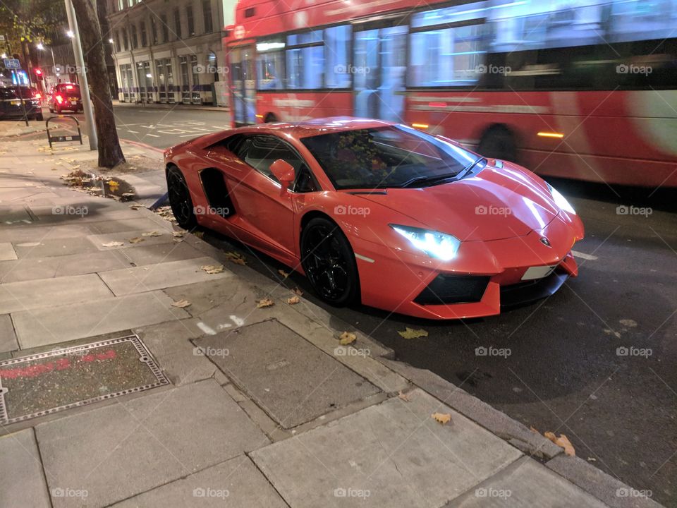 Lamborghini in England orange