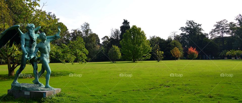 Landscape in a big garden in Meise, Belgium.