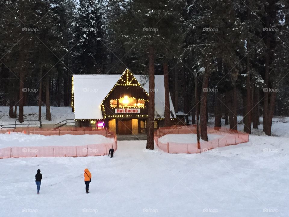 Ski lodge winter 