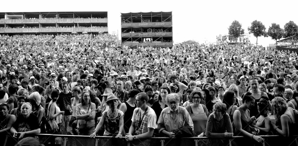 Crowd at a open air music festival 
